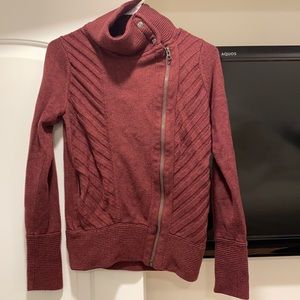 Athleta Sweater Jacket in Burgundy/Maroon